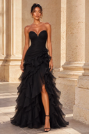 Seraphina Strapless Ruffled Prom Dress