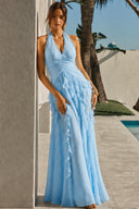 Liora Halter Ruffled Chiffon Bridesmaid Dress