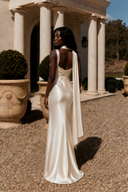 Valeria Satin Square Neck Mermaid Gown