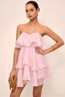 Marigold Strapless Layered Mini Dress