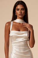 Valeria Satin Square Neck Mermaid Gown
