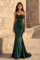 Seraphina Lace Satin Mermaid Prom Gown