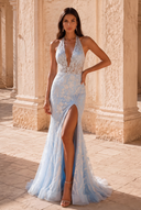 Valeria Halter Lace Applique Prom Gown