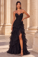 Seraphina Strapless Ruffled Prom Dress