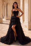 Ophelia Glitter High Low Tulle Prom Gown