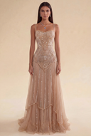Valeria Beaded Mermaid Evening Gown