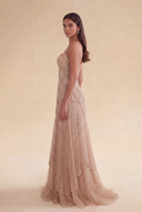 Valeria Beaded Mermaid Evening Gown