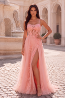Rosalind Spaghetti Strap 3D Floral Tulle Prom Gown
