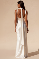 Valeria Satin Square Neck Mermaid Gown
