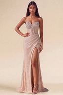 Isabella Strapless Beaded Corset Prom Gown