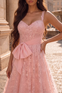 Elowen Lace Ballgown with Waist Bow Sash