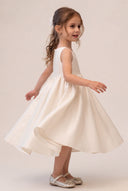 Lucinda Ivory Satin Flower Girl Dress
