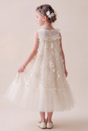 Seraphina Ivory Floral Tulle Flower Girl Dress
