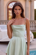 Seraphina Satin Layered Mini Homecoming Dress