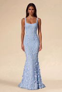 Isabella 3D Floral Mermaid Maxi Dress