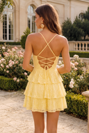 Liora  Twist Cutout Tiered Mini Dress