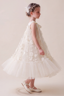Seraphina Ivory Floral Tulle Flower Girl Dress