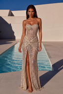 Isabella Strapless Sequin Prom Gown