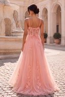 Rosalind Spaghetti Strap 3D Floral Tulle Prom Gown