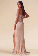 Isabella Strapless Beaded Corset Prom Gown