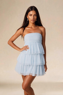 Liora Strapless Tiered Tulle Homecoming Dress