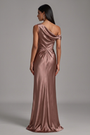 Valeria Off-The-Shoulder Draped Satin Bridesmaid Dress
