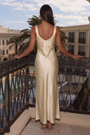 Valeria Satin V-Neck Maxi Bridesmaid Dress
