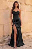 Elowen Satin Corset Slit Prom Dress