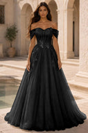 Isolde Off-Shoulder Corset Tulle Ballgown