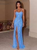 Isabella Strapless Sequin Prom Gown