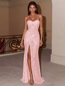 Isabella Strapless Sequin Prom Gown