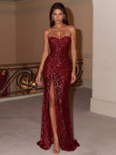 Isabella Strapless Sequin Prom Gown