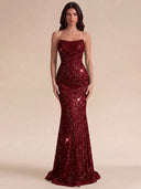 Isabella Strapless Sequin Mermaid Prom Gown