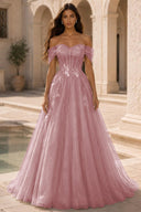 Isolde Off-Shoulder Corset Tulle Ballgown