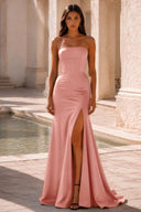 Vivienne Strapless Satin Formal Gown