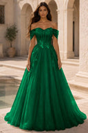 Isolde Off-Shoulder Corset Tulle Ballgown