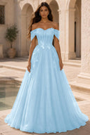 Isolde Off-Shoulder Corset Tulle Ballgown