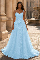 Elowen Lace Ballgown with Waist Bow Sash