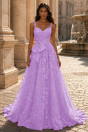 Elowen Lace Ballgown with Waist Bow Sash