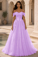 Isolde Off-Shoulder Corset Tulle Ballgown