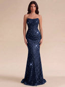 Isabella Strapless Sequin Mermaid Prom Gown