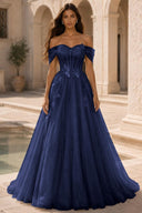 Isolde Off-Shoulder Corset Tulle Ballgown
