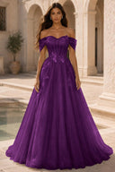 Isolde Off-Shoulder Corset Tulle Ballgown