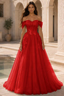 Isolde Off-Shoulder Corset Tulle Ballgown