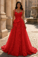Elowen Lace Ballgown with Waist Bow Sash
