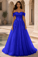 Isolde Off-Shoulder Corset Tulle Ballgown