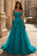 Elowen Lace Ballgown with Waist Bow Sash