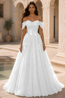 Isolde Off-Shoulder Corset Tulle Ballgown