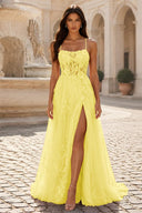 Rosalind Spaghetti Strap 3D Floral Tulle Prom Gown