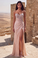 Isabella Strapless Beaded Corset Prom Gown
